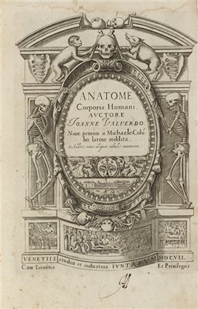 VALVERDE, Juan De (attivo 1560) - Anatome corporis humani. Venezia: Giunti, 160