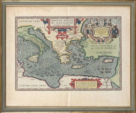 ORTELIUS, Abraham (1527-1598) - Lotto di quattro carte geografiche in cornice c