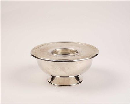 BOWL PORTA CAVIALE IN METALLO E VETRO D. 22 cm.