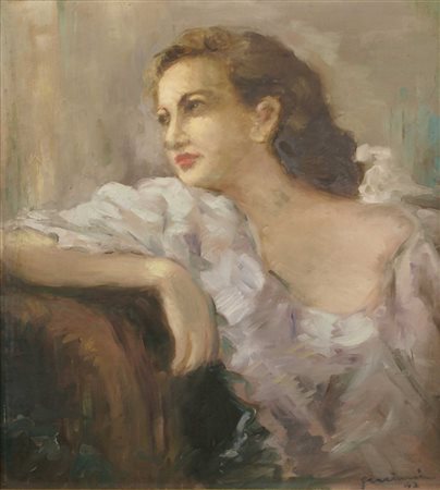 ALFIO PAOLO GRAZIANI Mantova 1900 - Gavirate 1981 "Ritratto femminile", olio...