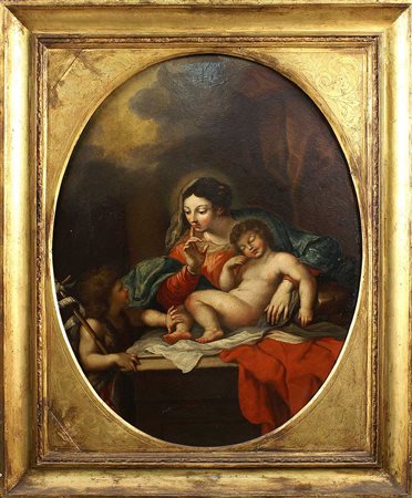 SCUOLA BOLOGNESE XVIII Sec. "La Madonna con il Bambino Gesù e San...