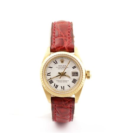 OROLOGIO ROLEX LADY OYSTER PERPETUAL DATEJUST Cassa in oro giallo 18kt,...