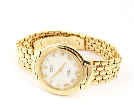 OROLOGIO ROLEX CELLINI IN ORO GIALLO 18KT Cassa tonda, quadrante bianco con...