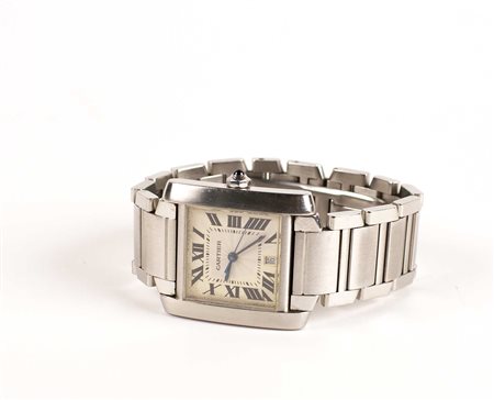 OROLOGIO CARTIER TANK FRANCAISE Ref. 2302 in acciaio, movimento automatico,...