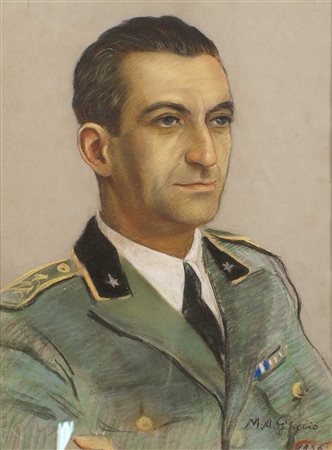 M.A. GIGLIO Italia XX Sec. Ritratto di ufficiale dell'esercito italiano,...