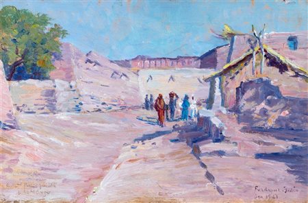 Leonardo de Mango (Bisceglie 1843-Istanbul 1930)  - India, paesaggio di Fardapur, 1921