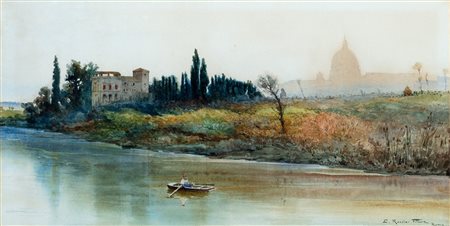 Ettore Roesler Franz (Roma 1845-1907)  - Coppia di vedute romane