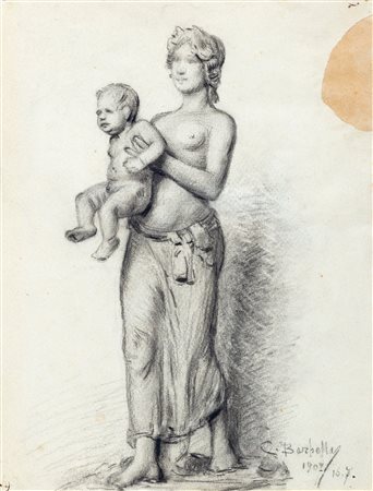 Costantino Barbella (Chieti 1852-Roma  1925)  - Idea per una scultura, 1907