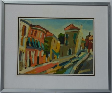 Bobo (Roberto) Ferruzzi "Canale" 79, olio su compensato (cm 35x44.5) Firmato in