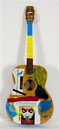 Giuseppe Chiari Senza titolo, 1990 tecnica mista su chitarra, cm. 97x37x8...