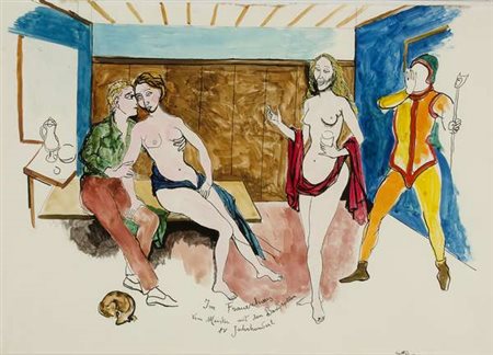 Renato Guttuso Im frauenhaus vom Meister mit dem Baudrollen XV jahrhundert,...