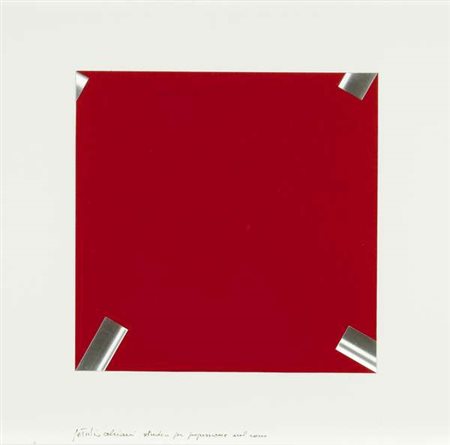 Getulio Alviani Studio per progressione nel rosso, 1990 alluminio su carta,...