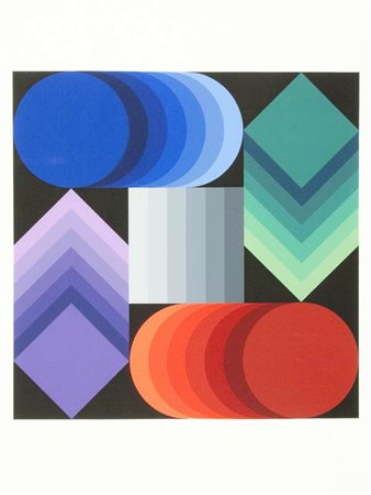 Victor Vasarely Mondiali '90, 1990 serigrafia a colori,es. VI/XX, cm. 45x45...