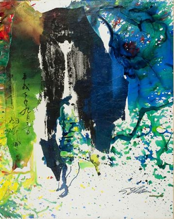 Shozo Shimamoto Nyotaku-Bottle Crash 03, 1995-2007 acrilico e collage su...