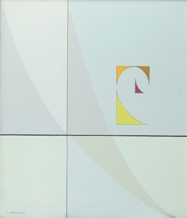 LUIGI VERONESI (1908-1998) Costruzione B2 1972 olio su tela cm 59,5x 49,5...