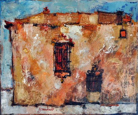 GIUSEPPE GAMBINO (1928-1997) Ronda, casa del Rey Moro olio su tela cm 50x60...