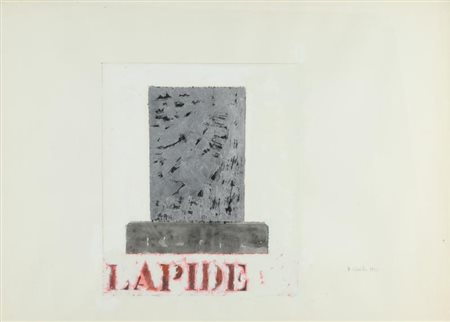 TANO FESTA (1938-1988) Lapide 1963 collage, smalti, tecnica mista su carta cm...