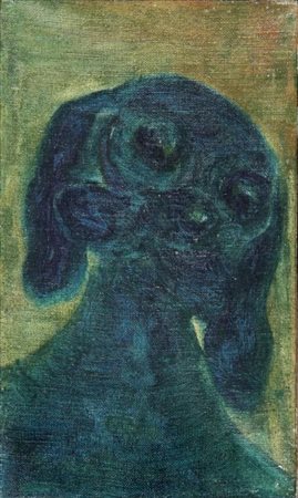 GEORGE CONDO (1957) Panini's Dog 1985 olio su tela cm 26.5x16 firmato, datato...