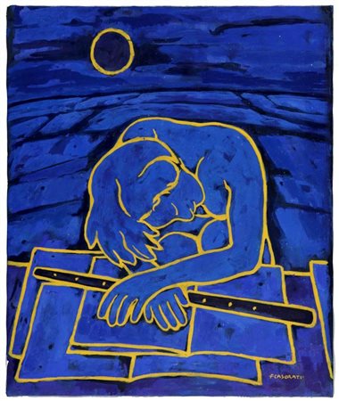FELICE CASORATI (1883-1963) Fanciulla addormentata tempera su cartone...