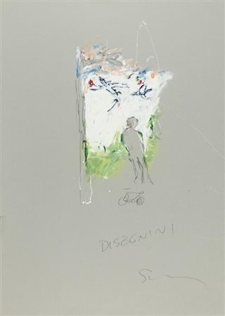 MARIO SCHIFANO (1934-1998) Disegnini 1980 circa smalto su carta cm 100x70...