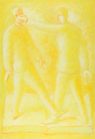 ROBERTO BARNI (Pistoia 1939) Canaglie olio su tela cm 100x70 firmato, datato...
