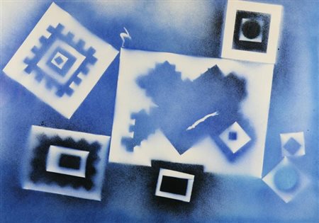 ALIGHIERO BOETTI (1940-1994) Senza titolo 1979 vernice spray su carta cm...