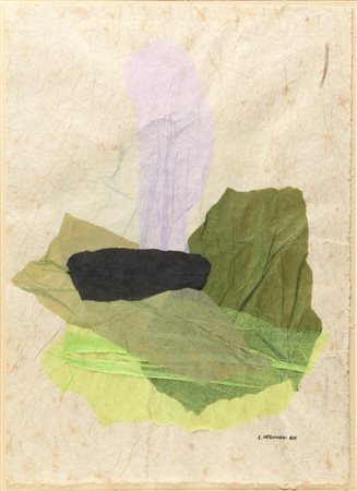 LUIGI VERONESI (1908-1998) Composizione 1960 Collage su carta di riso...