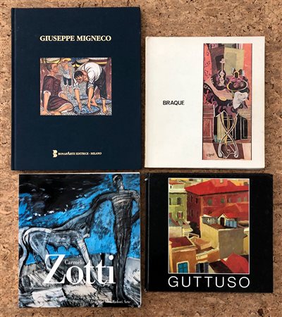 PITTURA FIGURATIVA (GUTTUSO, MIGNECO, BRAQUE, ZOTTI) - Lotto unico di 4 cataloghi