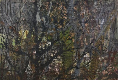Ignoto SENZA TITOLO olio su tela, cm 75x110 firma e data eseguito nel 1961