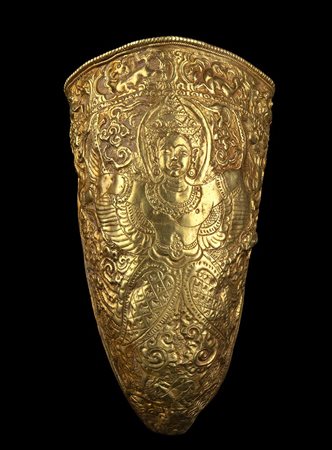 CONTENITORE IN ORO CON DIVINITÀ<br>Indonesia, probabilmente periodo Majapahit