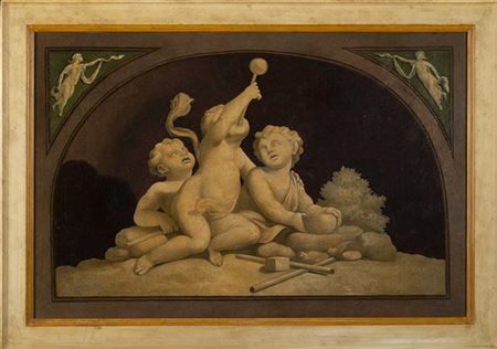 Artista neoclassico del secolo XIX

Gioco di putti
Monocromo ad olio su tela, c