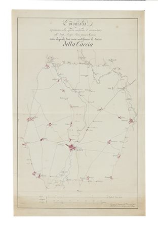 [MAPPA DELLA CACCIA - MONZA ] "Esprimente collo spazio scolorato il circondario