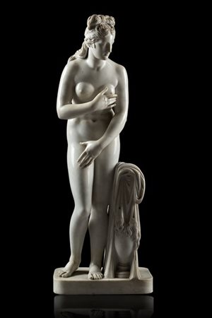 Ignoto carrarese, fine secolo XIX "Venere capitolina" scultura in marmo bianco