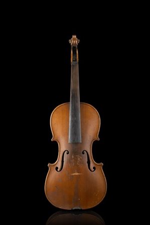 Violino della scuola di Mittenwald, 1910-20 ca. Fondo in due pezzi con marezzat