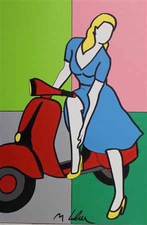 LODOLA MARCO (DORNO 1955). Pin-up su vespa