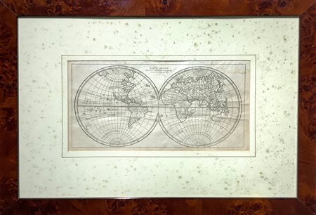 Mappemonde 1755, Paris, incisore Robert de Vaugond (1688-1766). Cm 17 x 30...