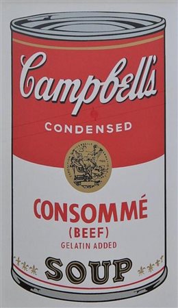 Andy Warhol CAMPBELL'S riproduzione serigrafica, cm 89x58,5 Edizione Sunday...