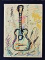 Giuseppe Chiari CHITARRA tecnica mista su carta, cm 35x25 firma L'opera e'...