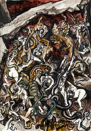 RENATO GUTTUSO (1911-1987) - Senza Titolo (Inferno - Canto XXIV), 1960