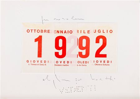 Alighiero Boetti (Torino 1940-Roma 1994)  - Calendario, 1992