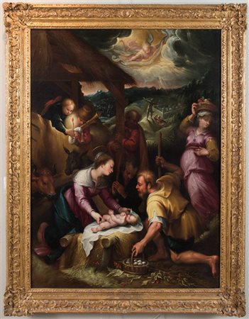 DENIJS CALVAERT (Anversa, c. 1549 – Bologna 1619) "Adorazione dei pastori"....