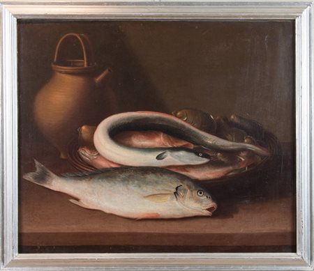 Nicola Levoli (Rimini 1728-1801), attr. "Natura morta". Olio su tela. Cm...