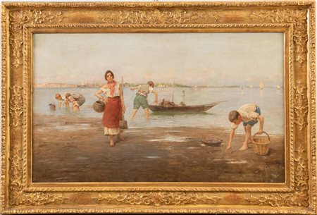 HENRY P. SMITH (Waterford 1854 - Asbury 1906) attr. “Venezia”. Olio su tela....