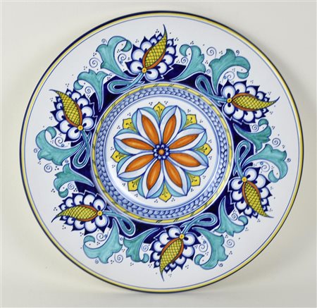 PIATTO DA PARATA in ceramica decorata La Vecchia Faenza diam cm 31