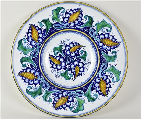 PIATTO DA PARATA in ceramica decorata La Vecchia Faenza diam cm 31