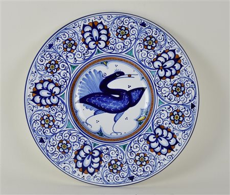 PIATTO DA PARATA in ceramica decorata La Vecchia Faenza diam cm 31