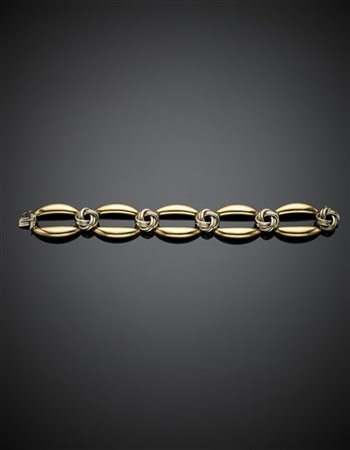 WEINGRILL
Bracciale in oro giallo e bianco a catena con distanziatori a nodo, g