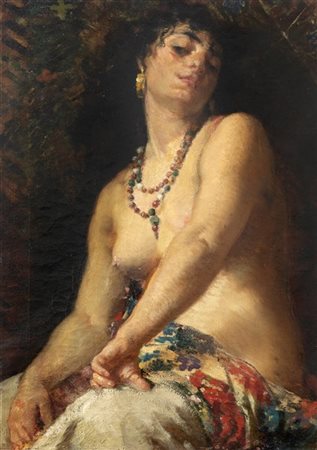 Giuseppe Amisani (Attribuito)

"La modella" 
olio su tela (cm 85x60)
In cornice