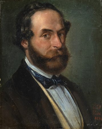 Raffaele Carelli "Autoritratto" 1846
olio su cartone (cm 22x17)
Firmato e datato