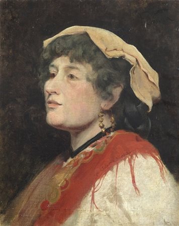 Francesco Vinea "La ciociara (Ritratto in costume)" 
olio su tela (cm 40x32)
Fir